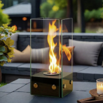 Rectangular Glass Tabletop Fireplace